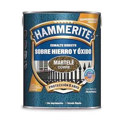 Hammerite Esmalte directo sobre hierro y óxido, Martelé, Color Cobre, 5 L (Paquete de 1) Hammerite Esmalte directo sobre hierro y óxido, Martelé, Color Cobre, 5 L (Paquete de 1)