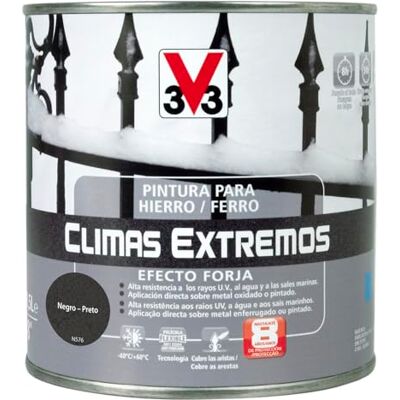 V33 PINTURA HIERRO CLIMAS EXTREMOS FORJA NEGRO 0,5L V33 PINTURA HIERRO CLIMAS EXTREMOS FORJA NEGRO 0,5L