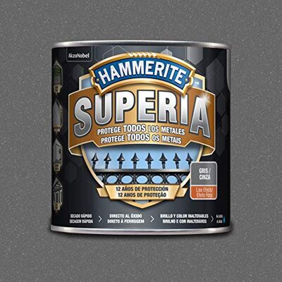 Hammerite Superia Esmalte antioxidante al agua Liso efecto Forja Gris 2,5 L Hammerite Superia Esmalte antioxidante al agua Liso efecto Forja Gris 2,5 L