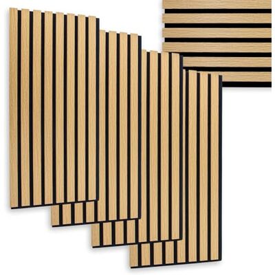 Spetebo Paneles acústicos en aspecto de madera 60 x 30 cm como absorbente de sonido, juego de 4 unidades, aislamiento acústico decorativo para 0,72 m², paneles de pared para revestimiento de pared Spetebo Paneles acústicos en aspecto de madera 60 x 30 cm como absorbente de sonido, juego de 4 unidades, aislamiento acústico decorativo para 0,72 m², paneles de pared para revestimiento de pared