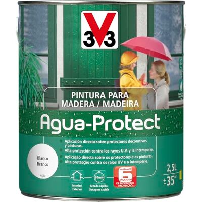 V33 PINTURA MADERA AGUA PROTECT SATINADO BLANCO 2,5 L V33 PINTURA MADERA AGUA PROTECT SATINADO BLANCO 2,5 L