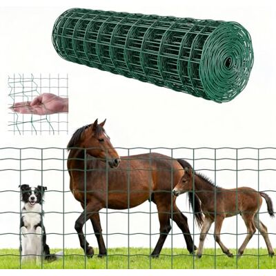 VEVOR Valla de Jardín, 1 x 20 m, Alambre de Acero Galvanizado para Ganado Vacuno, Porcino y Ovino, Recubierta de Vinilo, para Recintos de Animales, Alambre para Jaulas, Vallas de Jardín, Verde VEVOR Valla de Jardín, 1 x 20 m, Alambre de Acero Galvanizado para Ganado Vacuno, Porcino y Ovino, Recubierta de Vinilo, para Recintos de Animales, Alambre para Jaulas, Vallas de Jardín, Verde