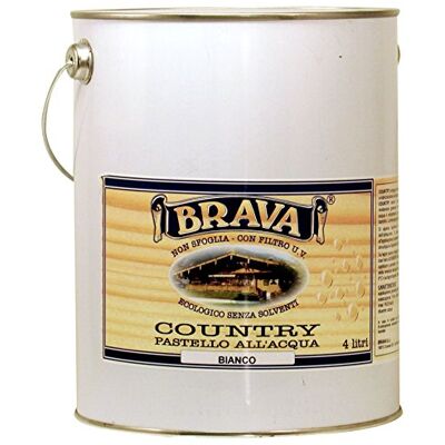 Brava Country Pastel para madera al agua, blanco, 4000 ml Brava Country Pastel para madera al agua, blanco, 4000 ml