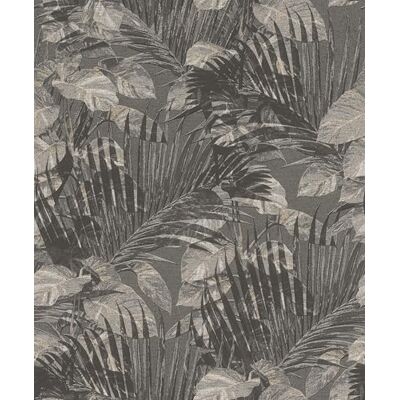 Rasch Schöner Wohnen Collection Tropical Papel pintado (10,05 m x 0,53 m), diseño de hojas tropicales, color gris antracita Rasch Schöner Wohnen Collection Tropical Papel pintado (10,05 m x 0,53 m), diseño de hojas tropicales, color gris antracita