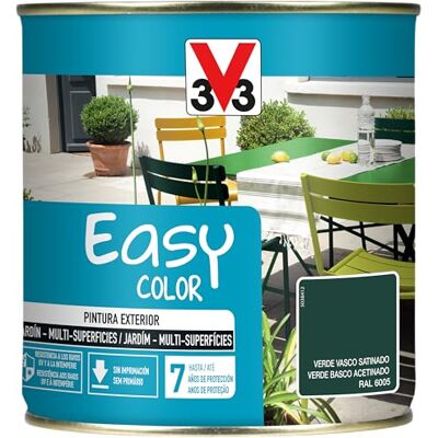V33 PINTURA EASY COLOR SATINADO VERDE BASCO 0,5L V33 PINTURA EASY COLOR SATINADO VERDE BASCO 0,5L