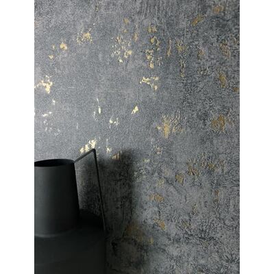 Newroom papel pintado antracita cemento oro salón dormitorio loft Newroom papel pintado antracita cemento oro salón dormitorio loft