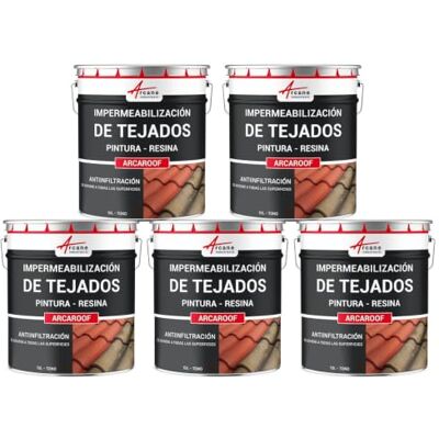 ARCANE INDUSTRIES Impermeabilización Tejado, Pintura Resina Impermeable 5 x 10 L Marrón Resina Impermeable Flexible, Tejados en Pendiente, Terrazas, Teja, Hormigón, Zinc, Madera, Resiste Uv ARCANE INDUSTRIES Impermeabilización Tejado, Pintura Resina Impermeable 5 x 10 L Marrón Resina Impermeable Flexible, Tejados en Pendiente, Terrazas, Teja, Hormigón, Zinc, Madera, Resiste Uv