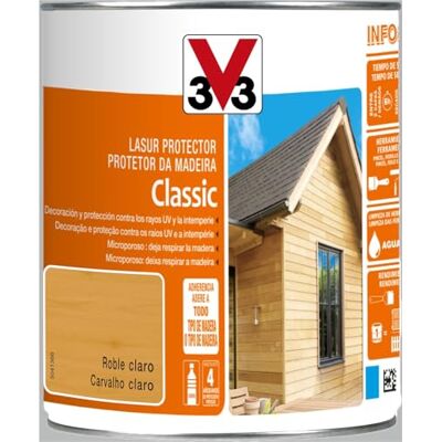V33 Protector Decorativo De La Madera Classic Satinado Roble Claro 0,75L V33 Protector Decorativo De La Madera Classic Satinado Roble Claro 0,75L