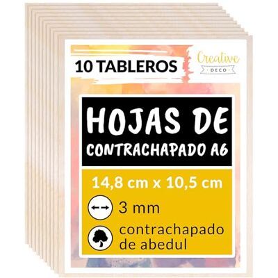 Creative 10 x A6 Tablero Madera Manualidades Contrachapado Creative 10 x A6 Tablero Madera Manualidades Contrachapado