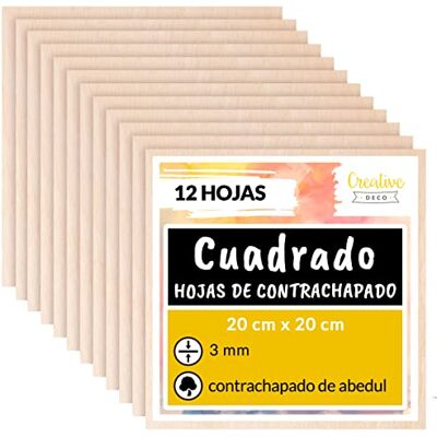 Creative 12 x 20x20cm Tablero Madera Manualidades Contrachapado Creative 12 x 20x20cm Tablero Madera Manualidades Contrachapado