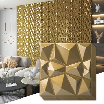 Art3d Paneles 3D Diamante Oro Art3d Paneles 3D Diamante Oro
