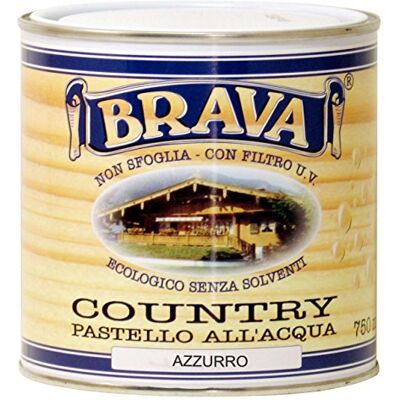 Brava Country Pastel para madera al agua, azul, 750 ml Brava Country Pastel para madera al agua, azul, 750 ml