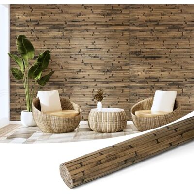 Art3d Panel Bambú Enrollable Quemado Oscuro 1 Rollo 122 x 244 cm, 2,98 m² Ligero y Robusto Para Paredes, Techos y Muebles Instala con Grapas o Pegamento Art3d Panel Bambú Enrollable Quemado Oscuro 1 Rollo 122 x 244 cm, 2,98 m² Ligero y Robusto Para Paredes, Techos y Muebles Instala con Grapas o Pegamento