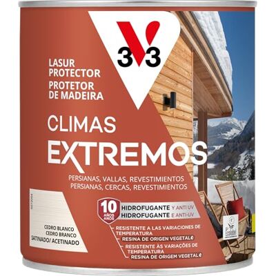 V33 LASUR PROTECTOR DE LA MADERA CLIMAS EXTREMOS SATINADO CEDRO BLANCO 750ML V33 LASUR PROTECTOR DE LA MADERA CLIMAS EXTREMOS SATINADO CEDRO BLANCO 750ML