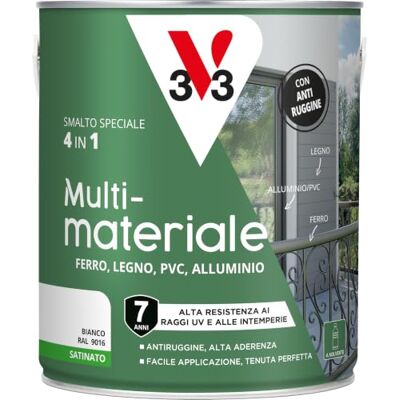V33 Esmalte multimaterial 4 en 1, blanco, 2,5 l V33 Esmalte multimaterial 4 en 1, blanco, 2,5 l