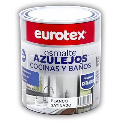 EUROTEX Pintura para Azulejos al Agua con muy buena adherencia SIN imprimación Disponible en una gran variedad de colores En Brillante o Satinado Formato 750 ml (Gris Perla Satinado) EUROTEX Pintura para Azulejos al Agua con muy buena adherencia SIN imprimación Disponible en una gran variedad de colores En Brillante o Satinado Formato 750 ml (Gris Perla Satinado)
