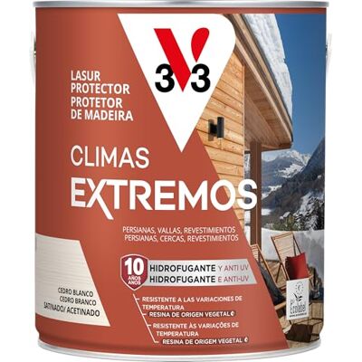 V33 Lasur Protector de la madera Climas Extremos Satinado Cedro Blanco 2,5L V33 Lasur Protector de la madera Climas Extremos Satinado Cedro Blanco 2,5L