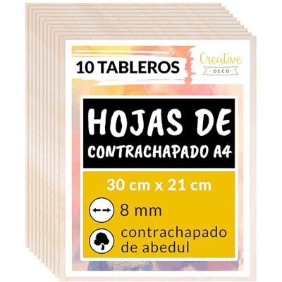 Creative 10 x A4 Tablero Madera Manualidades Contrachapado Creative 10 x A4 Tablero Madera Manualidades Contrachapado