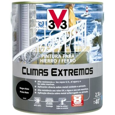 V33 PINTURA HIERRO CLIMAS EXTREMOS BRILLANTE NEGRO 2,5L V33 PINTURA HIERRO CLIMAS EXTREMOS BRILLANTE NEGRO 2,5L
