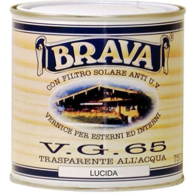 Brava VG 65 Barniz para madera al agua brillante, incoloro, 750 ml Brava VG 65 Barniz para madera al agua brillante, incoloro, 750 ml