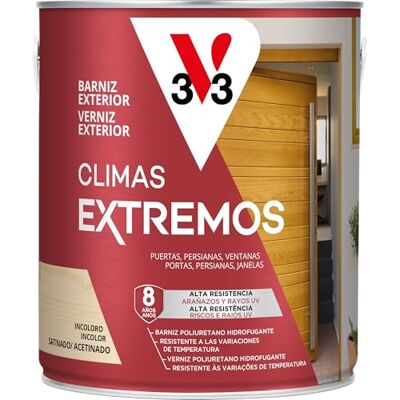 V33 Barniz Exterior Climas Extremos Satinado Incoloro 2,5L V33 Barniz Exterior Climas Extremos Satinado Incoloro 2,5L