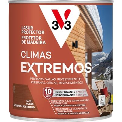 V33 LASUR PROTECTOR DE LA MADERA CLIMAS EXTREMOS SATINADO SAPELI 750ML V33 LASUR PROTECTOR DE LA MADERA CLIMAS EXTREMOS SATINADO SAPELI 750ML