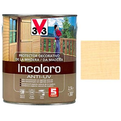 V33 Protector Decorativo De La Madera Anti UV Satinado Incoloro 2,5L V33 Protector Decorativo De La Madera Anti UV Satinado Incoloro 2,5L