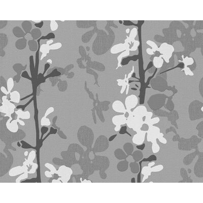 A.S. Création papel pintado de tejido-no-tejido Scandinavian Blossom gris 10,05 m x 0,53 m A.S. Création papel pintado de tejido-no-tejido Scandinavian Blossom gris 10,05 m x 0,53 m