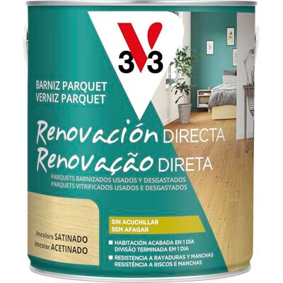 V33 Barniz Renovador Parquet & Laminados Satinado Incoloro 2,5L V33 Barniz Renovador Parquet & Laminados Satinado Incoloro 2,5L