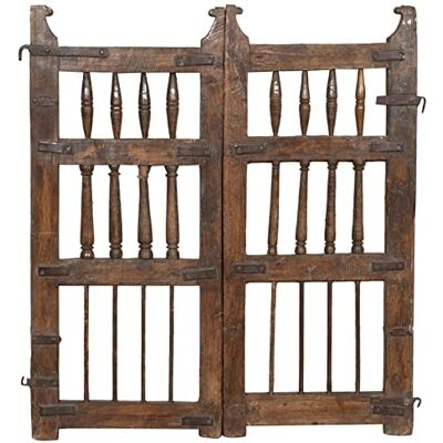 Biscottini Puerta de Madera para Exterior 109 x 4 x 102 cm Puerta de jardín con Doble Puerta Puerta jardín Exterior Vintage restaurada Biscottini Puerta de Madera para Exterior 109 x 4 x 102 cm Puerta de jardín con Doble Puerta Puerta jardín Exterior Vintage restaurada
