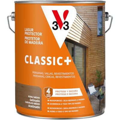V33 PROTECTOR DECORATIVO DE LA MADERA CLASSIC+ SATINADO ROBLE MEDIO 5L V33 PROTECTOR DECORATIVO DE LA MADERA CLASSIC+ SATINADO ROBLE MEDIO 5L