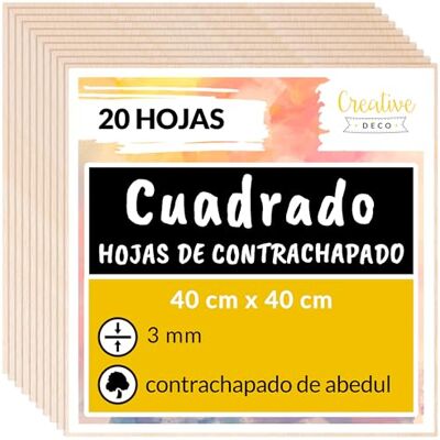 Creative 20 x 40x40cm Tablero Madera Manualidades Contrachapado Creative 20 x 40x40cm Tablero Madera Manualidades Contrachapado