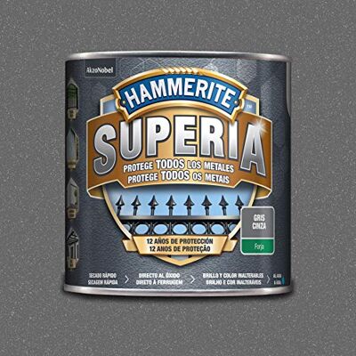 Hammerite Superia Esmalte antioxidante al agua Forja Gris 2,5 L Hammerite Superia Esmalte antioxidante al agua Forja Gris 2,5 L