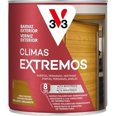 V33 Barniz Exterior Climas Extremos Brillante Roble Oscuro 0,75L V33 Barniz Exterior Climas Extremos Brillante Roble Oscuro 0,75L