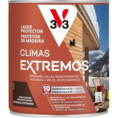V33 LASUR PROTECTOR DE LA MADERA CLIMAS EXTREMOS SATINADO ROBLE OSCURO 750ML V33 LASUR PROTECTOR DE LA MADERA CLIMAS EXTREMOS SATINADO ROBLE OSCURO 750ML