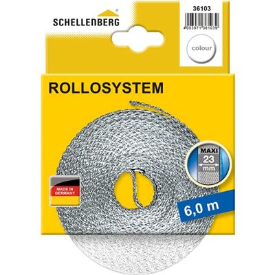 Schellenberg Cinta de persiana MAXI (23 mm de ancho, 6 m) color blanco Schellenberg Cinta de persiana MAXI (23 mm de ancho, 6 m) color blanco