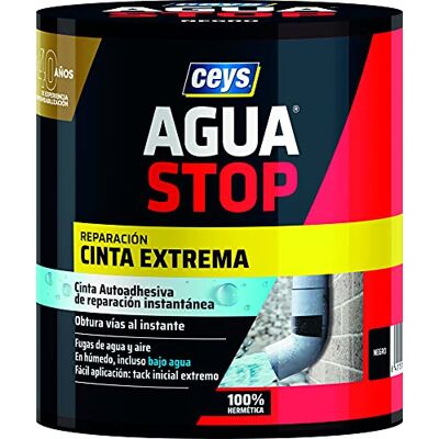 ceys Cinta extrema Instantanea Agua Stop Cinta Impermeable Autoadhesiva 1% hermética Color negro ceys Cinta extrema Instantanea Agua Stop Cinta Impermeable Autoadhesiva 1% hermética Color negro