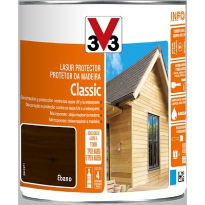 V33 Protector Decorativo De La Madera Classic Satinado Ebano 0,75L V33 Protector Decorativo De La Madera Classic Satinado Ebano 0,75L