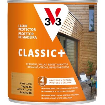V33 PROTECTOR DECORATIVO DE LA MADERA CLASSIC+ SATINADO ROBLE CLARO 750ML V33 PROTECTOR DECORATIVO DE LA MADERA CLASSIC+ SATINADO ROBLE CLARO 750ML