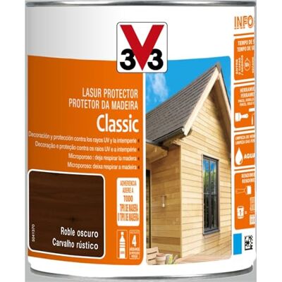 V33 Protector Decorativo De La Madera Classic Satinado Roble Oscuro 0,75L V33 Protector Decorativo De La Madera Classic Satinado Roble Oscuro 0,75L