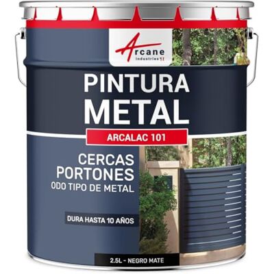 ARCANE INDUSTRIES Pintura Metal Hierro Antioxidante Exterior Interior 2,5 L Negro Mate ARCANE INDUSTRIES Pintura Metal Hierro Antioxidante Exterior Interior 2,5 L Negro Mate