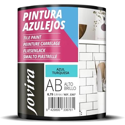 JOVIRA PINTURAS - Pintura Para Azulejos - Turquesa - 0.750L - Pintura JOVIRA PINTURAS - Pintura Para Azulejos - Turquesa - 0.750L - Pintura