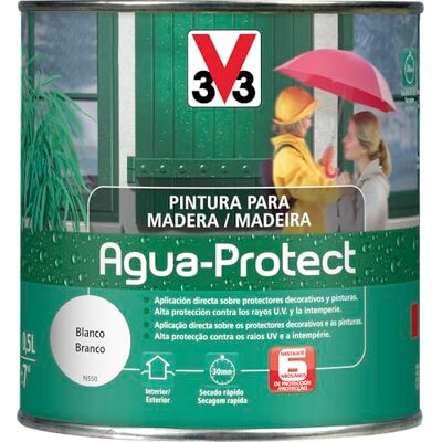 V33 PINTURA MADERA AGUA PROTECT SATINADO PROTECT BLANCO 0,5L V33 PINTURA MADERA AGUA PROTECT SATINADO PROTECT BLANCO 0,5L
