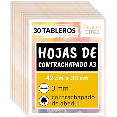 Creative 30 x A3 Tablero Madera Manualidades Contrachapado Creative 30 x A3 Tablero Madera Manualidades Contrachapado