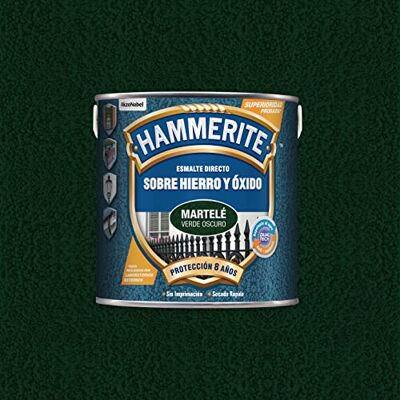 Hammerite Esmalte directo sobre hierro y óxido, Martelé, Color Verde Oscuro, 2.5 L (Paquete de 1) Hammerite Esmalte directo sobre hierro y óxido, Martelé, Color Verde Oscuro, 2.5 L (Paquete de 1)