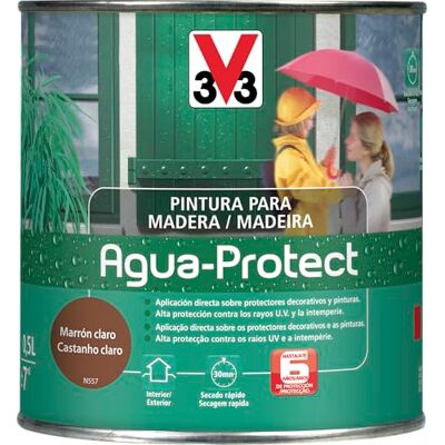 V33 PINTURA MADERA AGUA PROTECT SATINADO MARRON CLARO 0,5L V33 PINTURA MADERA AGUA PROTECT SATINADO MARRON CLARO 0,5L