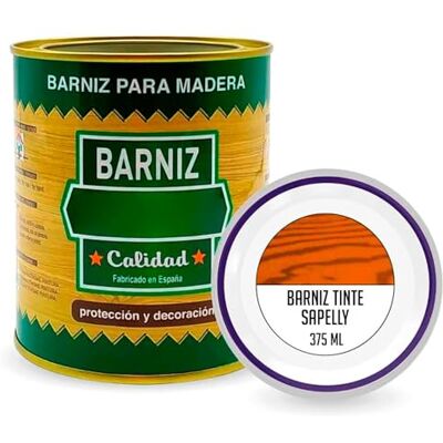 AC Bote de Barniz Brillo para Madera Fabricado en España Ideal para todo tipo de Maderas, vigas, cerchas, marcos, etc. Capidad de 375 ML Sapelly AC Bote de Barniz Brillo para Madera Fabricado en España Ideal para todo tipo de Maderas, vigas, cerchas, marcos, etc. Capidad de 375 ML Sapelly