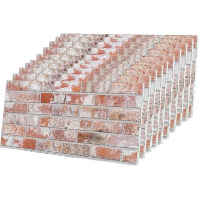 IZODEKOR Revestimiento de pared, aspecto de piedra, espuma de poliestireno, 3D, para cocina, balcón, cuarto de baño, balcón, dormitorio, salón, Teras, tonos rojizos/blanco (Steinhäuser), 10 paneles IZODEKOR Revestimiento de pared, aspecto de piedra, espuma de poliestireno, 3D, para cocina, balcón, cuarto de baño, balcón, dormitorio, salón, Teras, tonos rojizos/blanco (Steinhäuser), 10 paneles