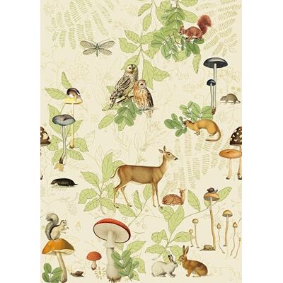 Rasch Papel pintado – Fotomural sobre fieltro con habitantes del bosque y hojas en beige, verde y marrón de la colección Onszelf Stories – 2,80 m x 2,00 m (largo x ancho) Rasch Papel pintado – Fotomural sobre fieltro con habitantes del bosque y hojas en beige, verde y marrón de la colección Onszelf Stories – 2,80 m x 2,00 m (largo x ancho)