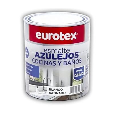 EUROTEX Pintura para Azulejos al Agua con muy buena adherencia SIN imprimación Disponible en una gran variedad de colores En Brillante o Satinado Formato 750 ml (Gris Cemento Satinado) EUROTEX Pintura para Azulejos al Agua con muy buena adherencia SIN imprimación Disponible en una gran variedad de colores En Brillante o Satinado Formato 750 ml (Gris Cemento Satinado)